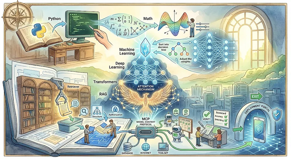 نقشه راه جامع مهندسی هوش مصنوعی (2026): از Python تا AI Agents