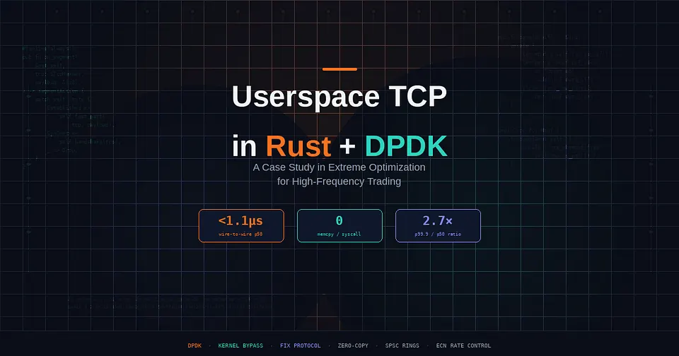 پیاده‌سازی Userspace TCP در Rust با استفاده از DPDK برای معاملات فرکانس بالا (High-Frequency Trading)